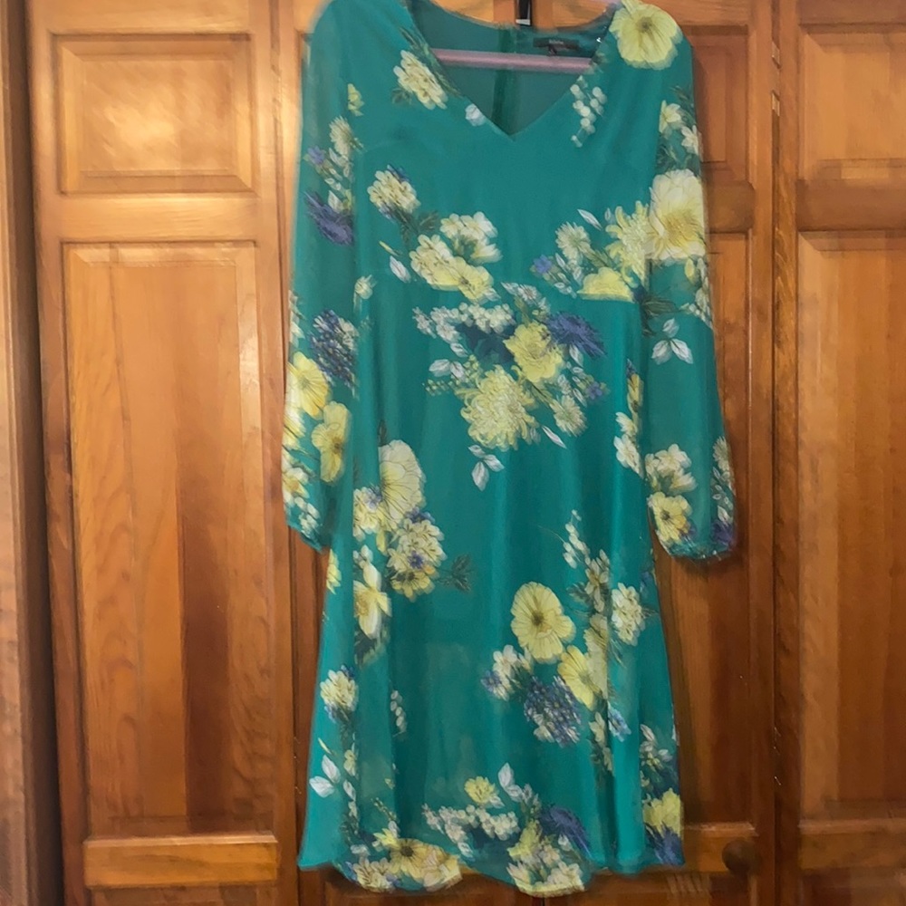 Green with yellow flowers Dress. Just in time for Spring!